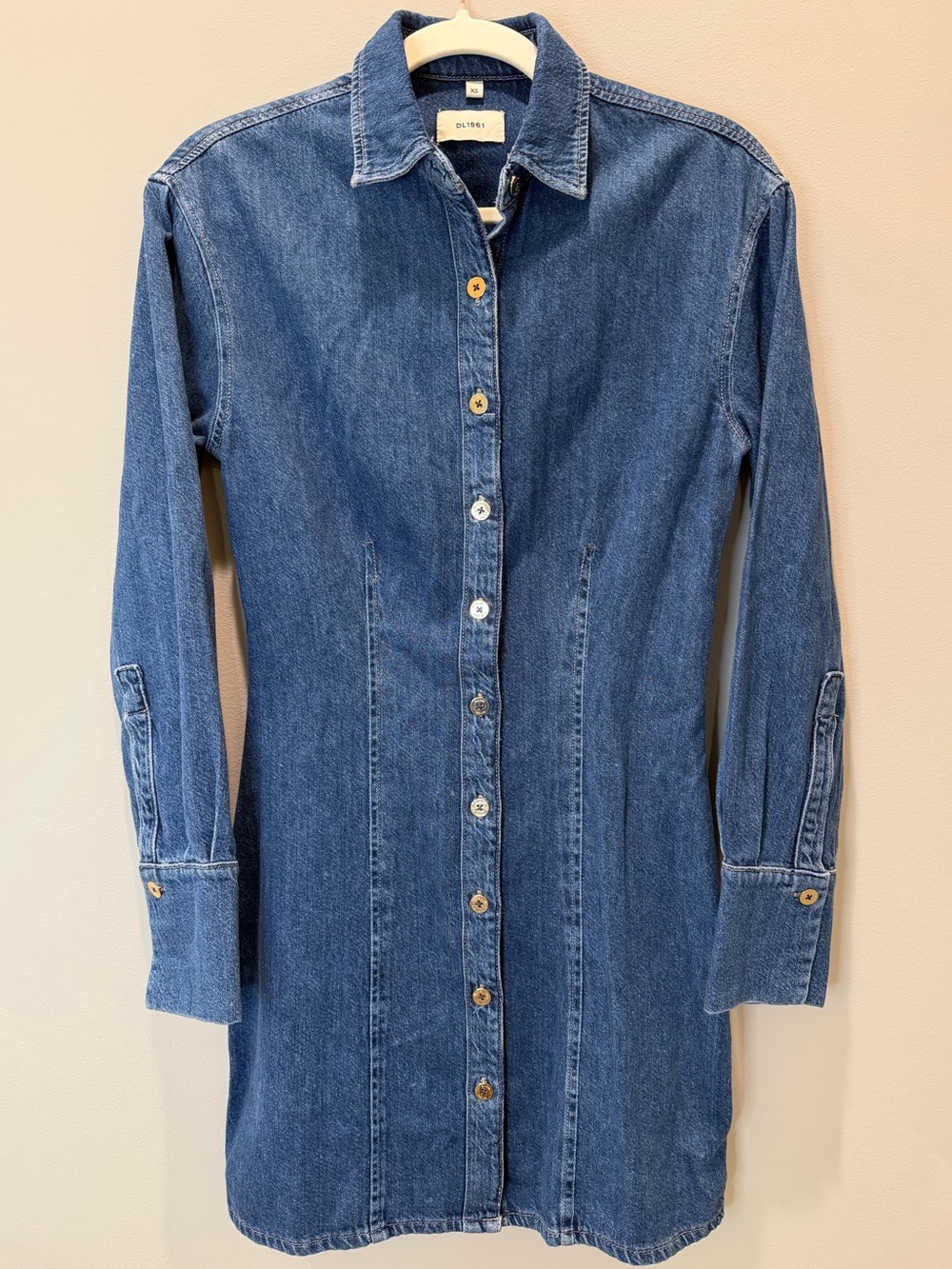 DL1961 Classic Long-Sleeve Denim Shirt Dress - Blue